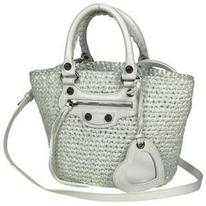 Balenciaga Le Cagole Panier Shoulder Bag Tote Handbag White